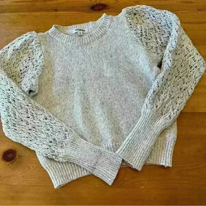 Steve Madden crocheted sleeves sweater women S